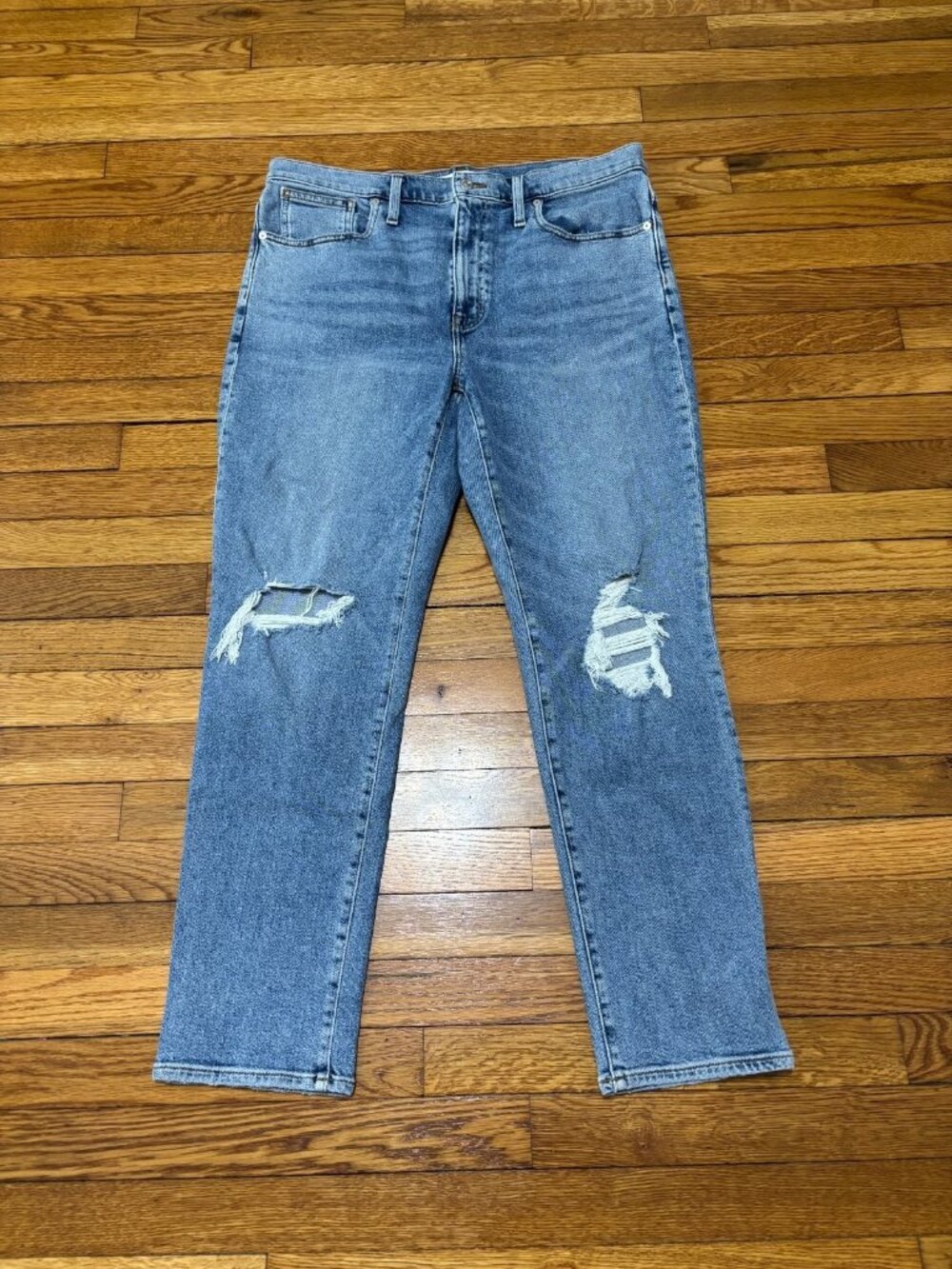 Madewell Womens Roadtripper Slim Boy Jeans Distressed Size 31 Blue Jeans 34x29